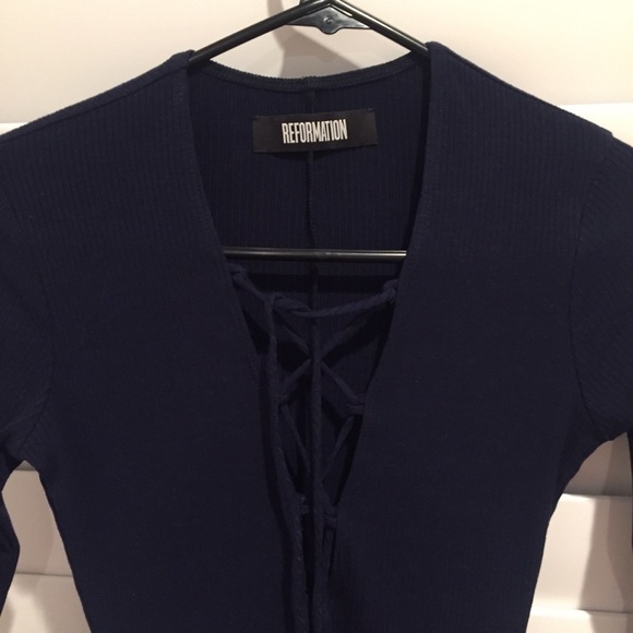 🍾🥂 Sexy Reformation Edison Dress Navy 🌙 - Picture 7 of 8